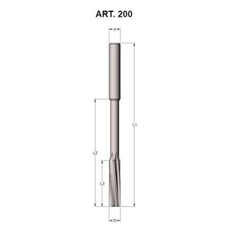 Alesatore a macchina in HSSE elica sinistra, taglienti: Z4 - diam. 2 - codolo cilindrico - H7