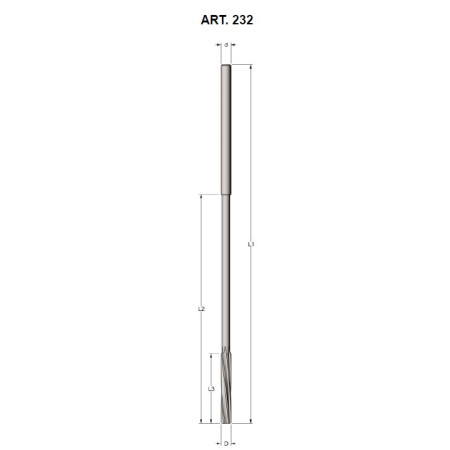 Alesatore a macchina diam. 12 - tool.H8 codolo cilindrico, EXTRA LUNGO