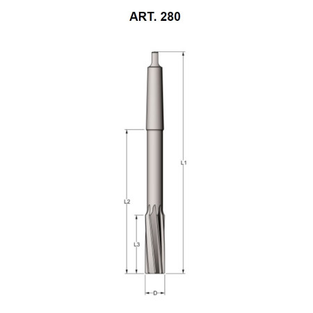 Alesatore a macchina in HSSE elica sinistra - diam. 14 - codolo cono morse 1 - H7