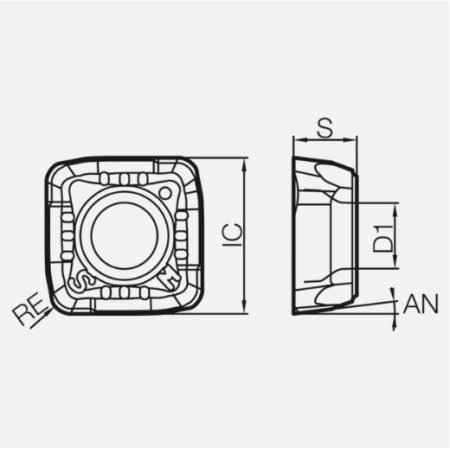 Inserto di foratura in metallo duro SCMT0 060210-SM-I PR1535 - KYOCERA