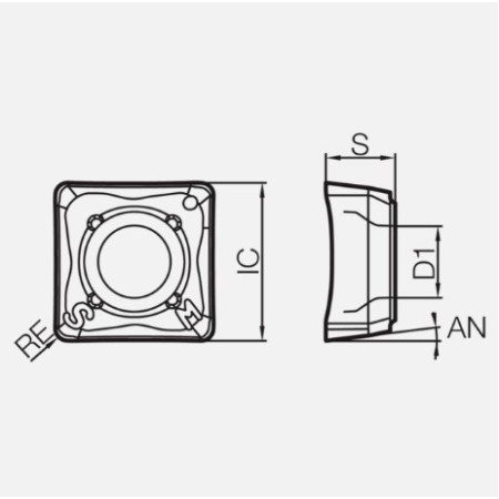 Inserto di foratura in metallo duro SCMT 060205-SM-E CA520D - KYOCERA