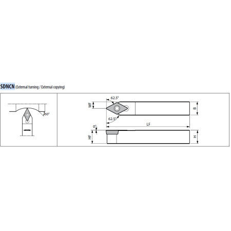 Portautensile per Tornitura SDNCN 1212F-11 HOLDER - KYOCERA