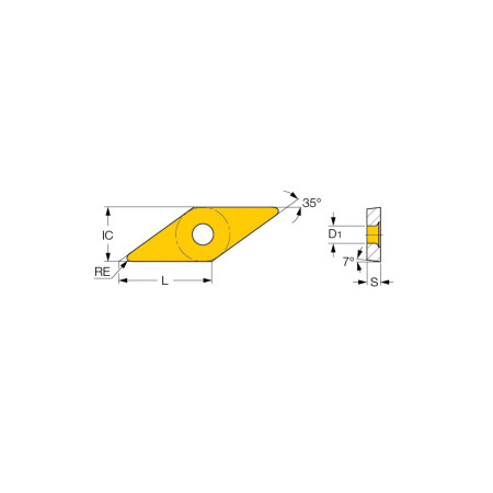 Inserti per Tornitura Esterna ISCAR - VCMT 160404-SM IC807