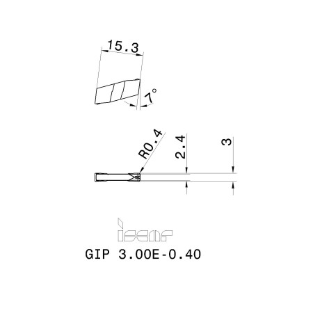 Inserti per Tornitura e Scanalatura GRIP ISCAR - GIP 3.00E-0.40 IC808