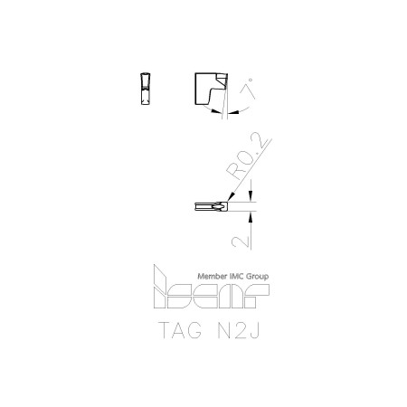 Inserti per Troncatura ISCAR TANG-GRIP - TAG N2J IC808