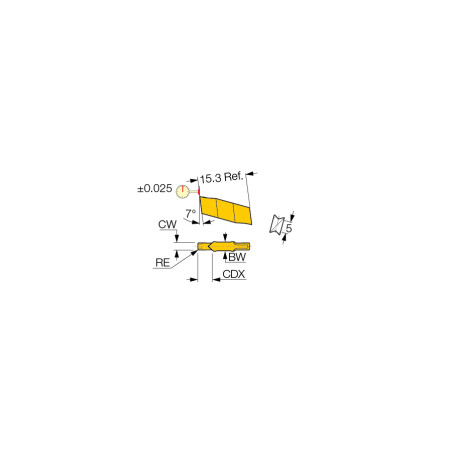 Inserti per Tornitura e Scanalatura GRIP ISCAR - GIP 1.96-0.15 IC808