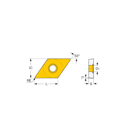 Inserti per Tornitura Esterna ISCAR - DCMT 11T304-SM IC807