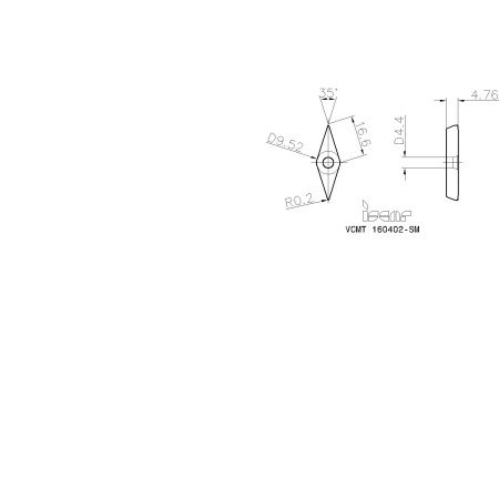 Inserti per Tornitura Esterna ISCAR - VCMT 160402-SM IC807