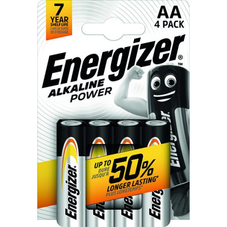 PILE ENERGIZER ALKALINE STILO AA - confezione da 4pz.