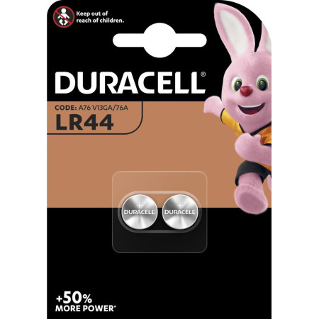 PILE DURACELL ALKALINE 1,5V - LR 44 - confezione 2pz.