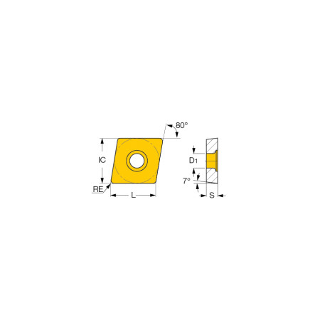 Inserti per Tornitura Esterna ISCAR - CCMT 09T304-PF IC830