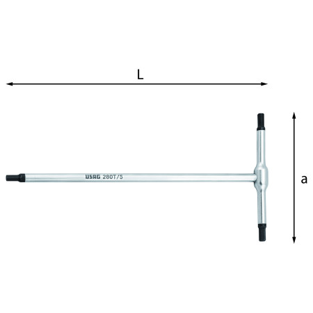 CHIAVI A T A BRUGOLA USAG - art. 280 T -  10 mm.