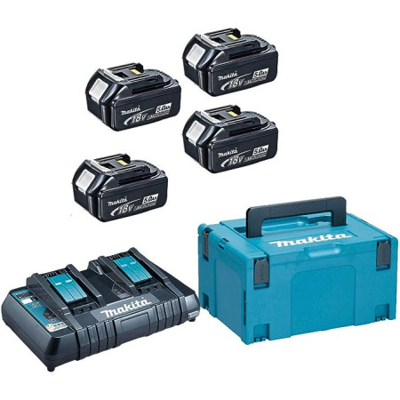 KIT ENERGY MAKITA 18V set da 4 Batterie BL18505Ah+caricabatteria rapido+valigetta