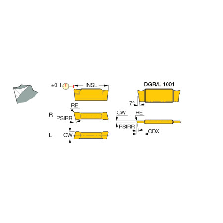 Inserti per Troncatura ISCAR DO-GRIP - DGR 3100JS-6D IC830