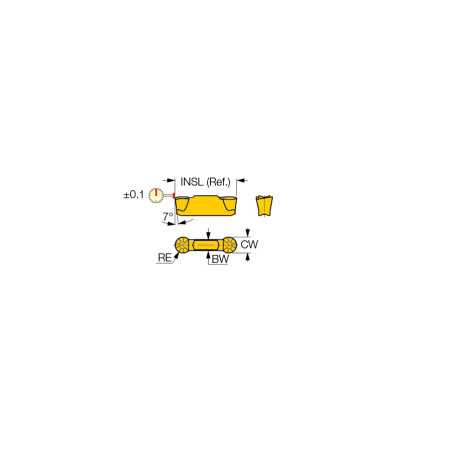 Inserti per Troncatura ISCAR HELI-GRIP - GRIP 4020Y IC808 (raggio completo)