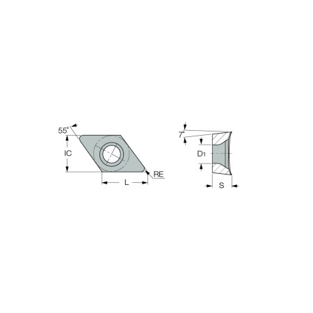 Inserti per Tornitura Esterna ISCAR - DCGT 11T304-AS IC20