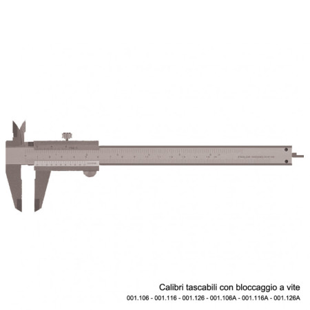 CALIBRO MONOBLOCCO BLOCCAGGIO A VITE 0-150X40X0,05