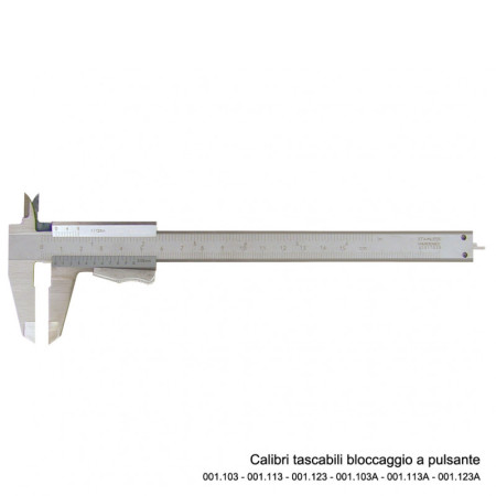 CALIBRO MONOBLOCCO BLOCCAGGIO A PULSANTE 0-200X50X0,05