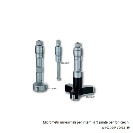 Micrometro millesimale per interni a 3 Punte per fori ciechi - utile 16-20mm. + anello d.16