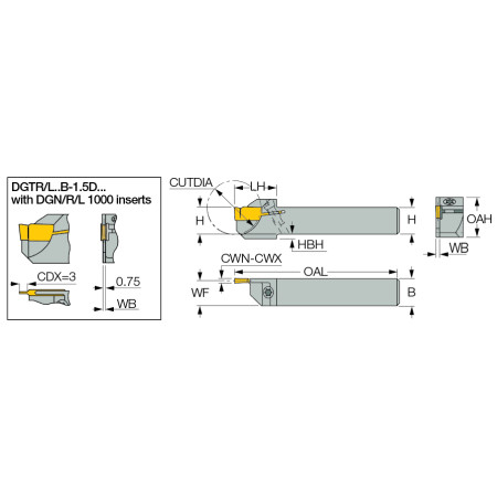 Utensile ISCAR - DGTR 10B-2D20SH