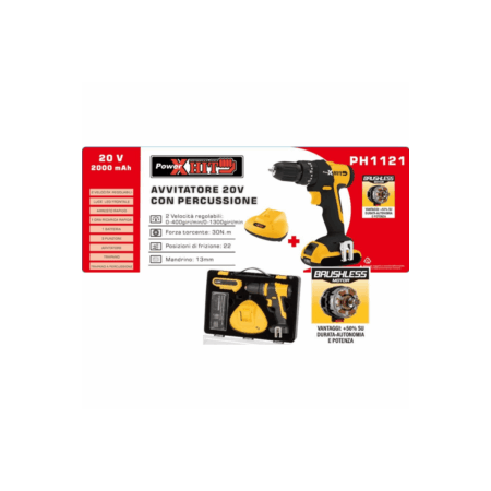 AVVITATORE CON PERCUSSIONE + BATTERIA 2 Ah + CARICABATTERIA