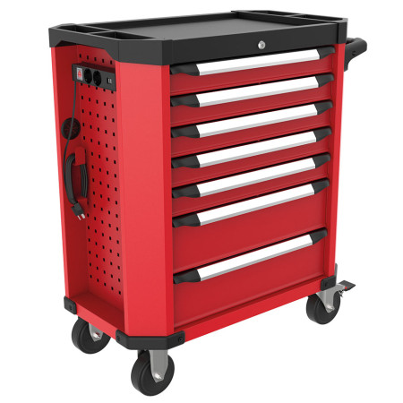 CARRELLO PORTAUTENSILI 7 CASSETTI, VUOTO, ANTI RIBALTAMENTO