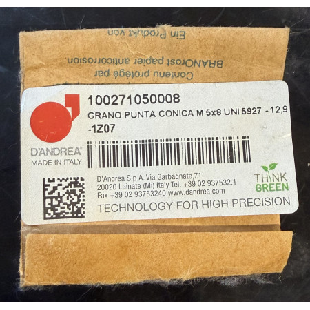 Grano di bloccaggio D'Andrea per TRM 50 / PSC50-TRM50 – Cod. 100271050008
