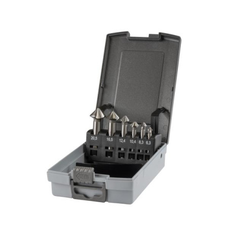 Set 6 Svasatori KRINO HSS-Co 90° a passo variabile – Ø 6,3-20,5 mm.