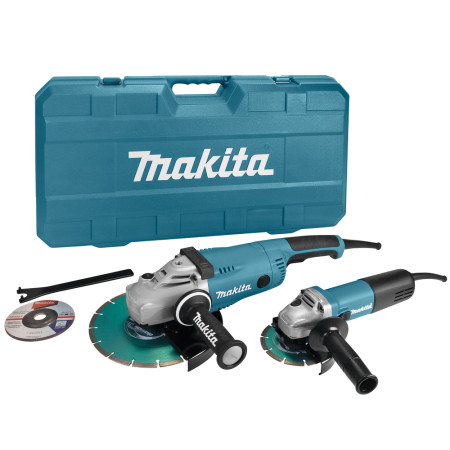 COMBO KIT MAKITA SMERIGLIATRICI ANG. 230mm.2200w + 125mm. 840W