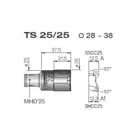 Testina di sgrossatura TS 25/25 MHD' 25 - D'ANDREA