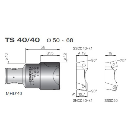 Testina di sgrossatura TS 40/40 MHD'40 - D'ANDREA