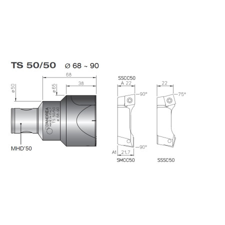 Testina di sgrossatura TS 50/50 MHD'50 - D'ANDREA