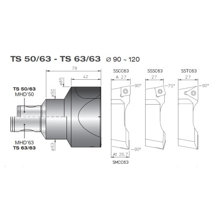 Testina di sgrossatura TS 63/63 MHD'63 - D'ANDREA