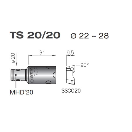 Testina di sgrossatura TS 20/20 MHD'20 - D'ANDREA