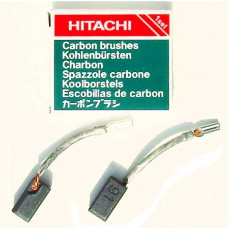 SPAZZOLE CARBONE 999-005 - 999-046 HITACHI MODELLO STANDART (SENZA AUTOSTACCO) 6,5X7,5MM CAVETTO CON FASTON