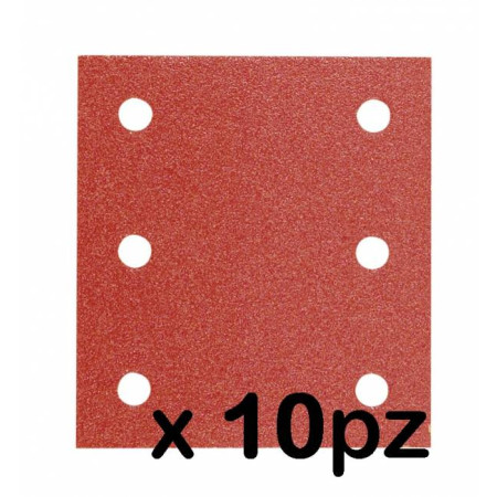 CARTA ABRASIVA CON VELCRO 114x104MM PERFORATA 6 FORI - Grana 320 - Pz.10 - Hikoki