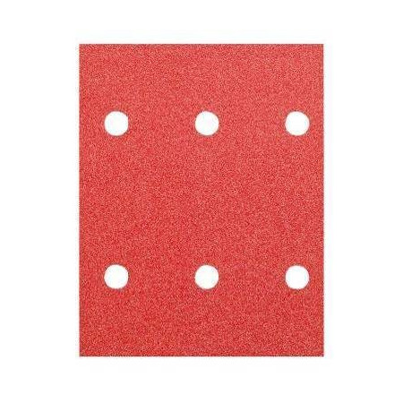 CARTA ABRASIVA CON VELCRO 114x140MM PERFORATA 6 FORI - Grana 180 - Pz.10 - Hikoki