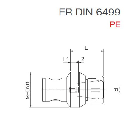 ADATTATORI PER PINZE ELASTICHE D'Andrea PE 50/ER25 / DIN 6499-B MHD'