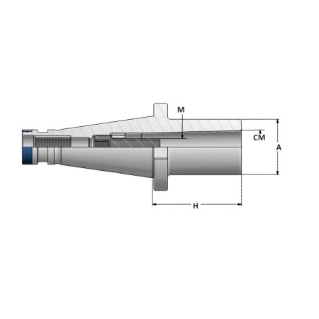 MANDRINO DI RIDUZIONE CONO MORSE PER FRESE DIN 2080 - ISO50 - H60 - CM2FV