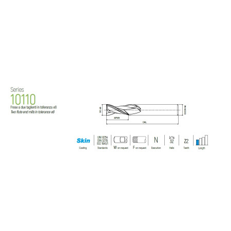 Frese per scanalatura a due taglienti in HSS D.24x26x102- Z/2 SC Weldon - UOP