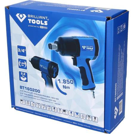 Avvitatore ad impulsi ad aria compressa, 3/4" 1.800 Nm - Brilliant Tools BT160200 [Powered by KS TOOLS]