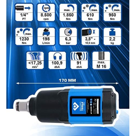 Avvitatore ad impulsi ad aria compressa, 3/4" 1.800 Nm - Brilliant Tools BT160200 [Powered by KS TOOLS]