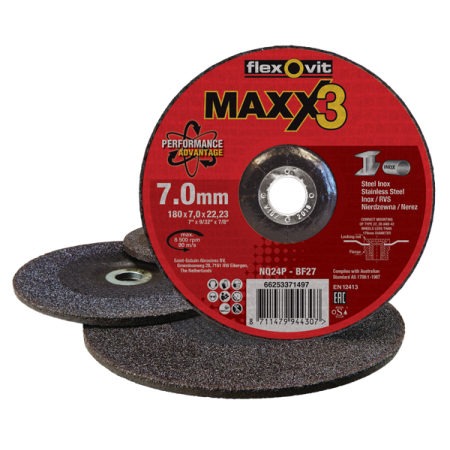 DISCO DA TAGLIO FLEXOVIT MAXX3 115x7.0x22.23 NQ 24 P-BF27