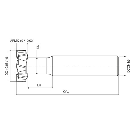 Frese per scanalature a T in HSS D.21x9x74 - Z.3 -  Cilindrica - UOP