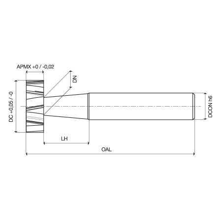 Frese per sedi di linguette americane Woodruff in HSS D.16,5x6x56 - Cilindrica - UOP