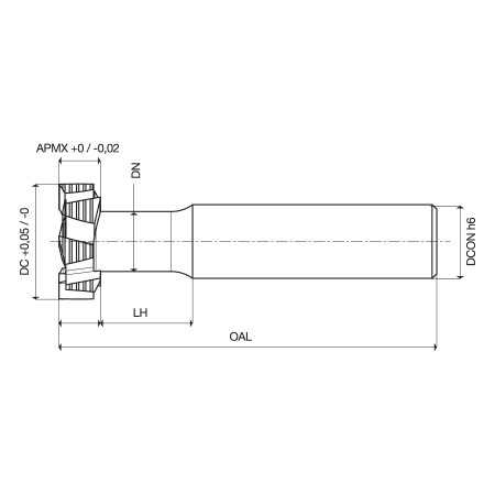 Frese per scanalature a T in HSS D.12,5x6x57 - Cilindrica - UOP